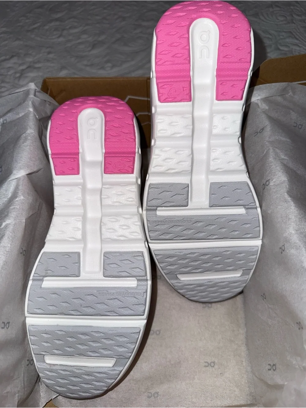 On Running Pink and White Kids' Cloudswift Sneakers